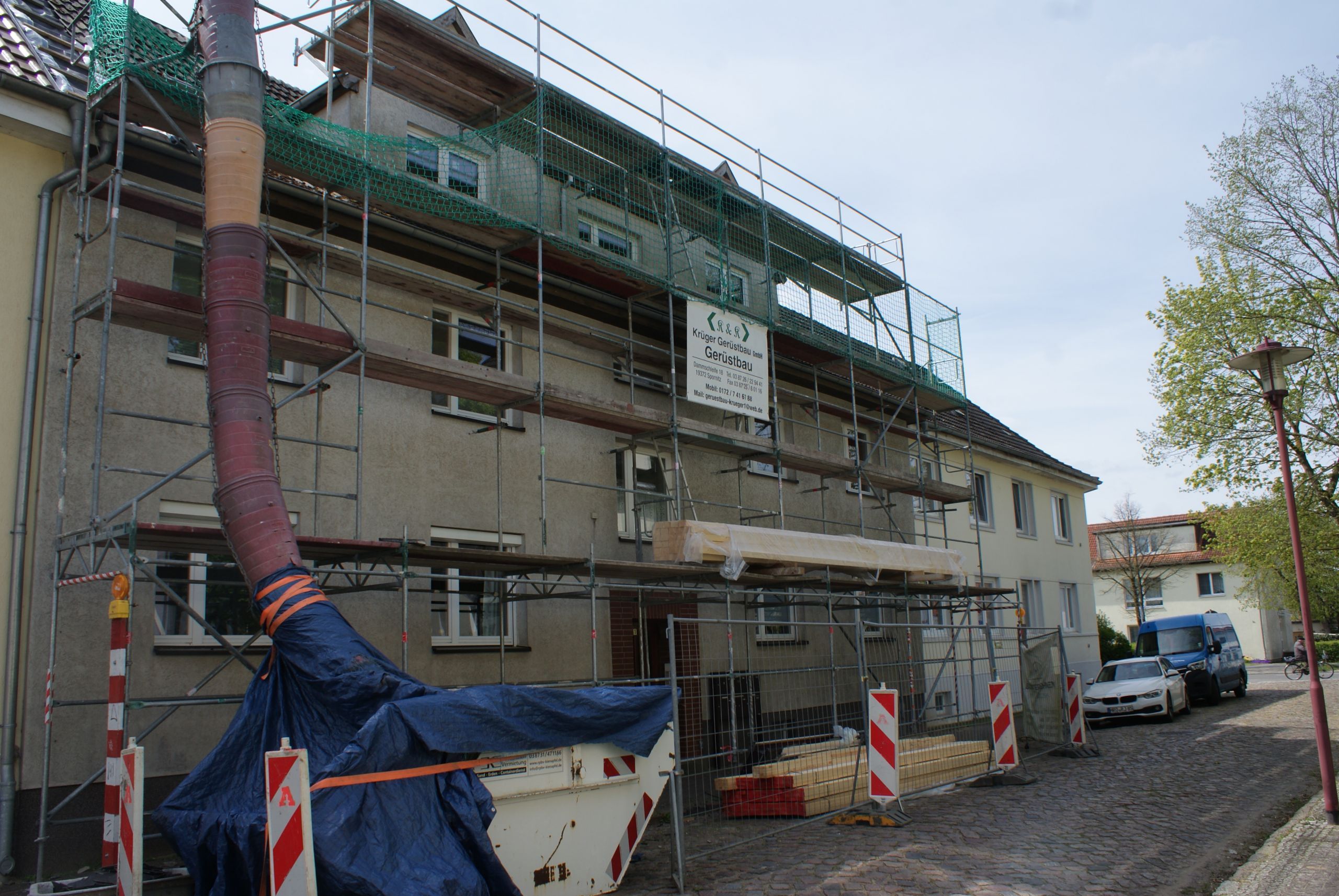 Baustelle Dachstuhlsanierung in Parchim - Bauunternehmen Mirko Mielzccarek