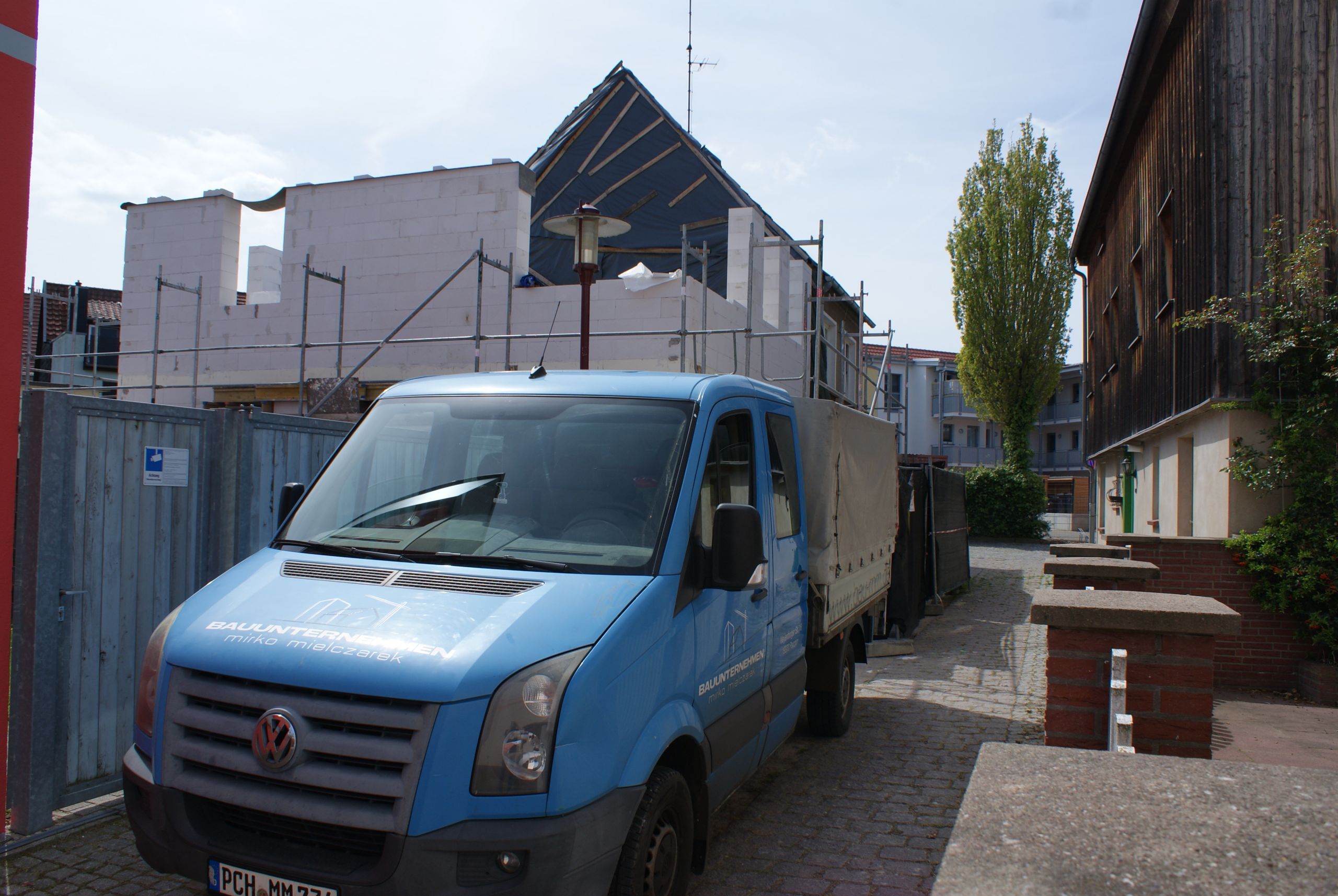 Baustelle Rohbau Zwischenstand - Bauunternehmen Mirko Mielzccarek